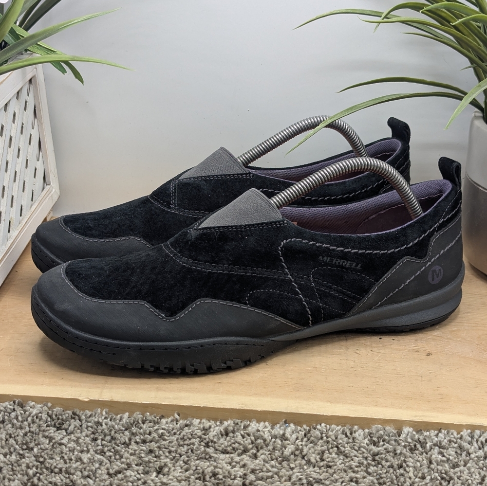 Merrell Antora 3 Black Suede Slip On Women's Size 11 Casual Shoes On eBay
